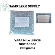 Yara Mila Unik16 Fertilizer repacked 1kg and 200g (16-16-16)