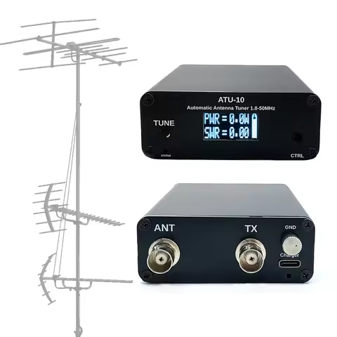 ATU-10 ATU10 QRP Antenna Tuner 1.8-50MHz Antenna Automatic Tuner 0.91 Inch OLED Display