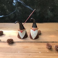 大地色的聖誕/線香座 竹土石山 自然派的老公公 咖啡口味 巧克力