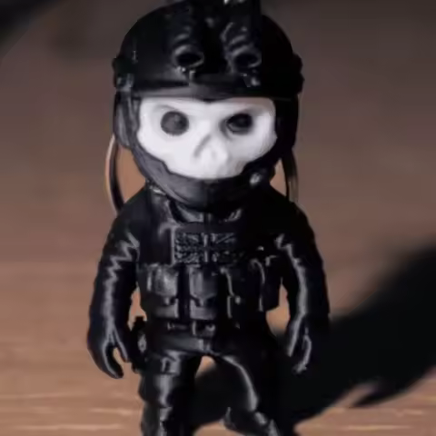 New Cute Ghost Call of Duty Keychain with O-Shaped Buckle 3D Printed Backpack Accessory Key Chain An