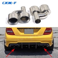Stainless Steel Exhaust Muffler Tailpipe Tips For Mercedes Benz C E Class W204 C63 AMG C300 W212 E63
