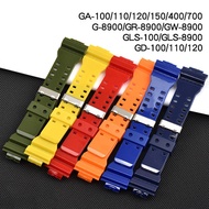 Glossy Matte Resin Silicone Watch Band for Casio G-Shock GA-100/110/120/150/200/300/400 GA-700 GD-100/110/120 G-8900 GW-8900 GLS-100 Men Replacement Wrist Bracelet Strap