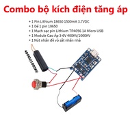 [COMBO ĐỦ BỘ] Kích Điện Cao Áp Vào 3V7-6V ra 400KV/1000KV (Máy đánh lửa dùi cui) - Module tăng áp