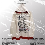 Korean character zipper hoodie,/ cream hoodie,/ zipper hoodie,/ hoodie,/ sweater, unisex hoodie