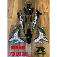 COVERSET Y15ZR Y15 YSUKU RAPIDO COVER SET Y15ZR V1/V2 EXCITER LIMITED EDITION BLACK GREEN