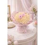 Powdered Grace Preserved Flower Bouquet Romantic Gift For Her Anniversary