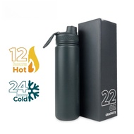 AquaFlask 22oz Wide‐Mouth Travel Water Bottle, Spout Lid Vacuum Insulated Stainless Steel Tumbler