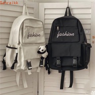 AXIOM College Style Backpack, Canvas Schoolbag Laptop Backpack, Harajuku Korean Version White Black 