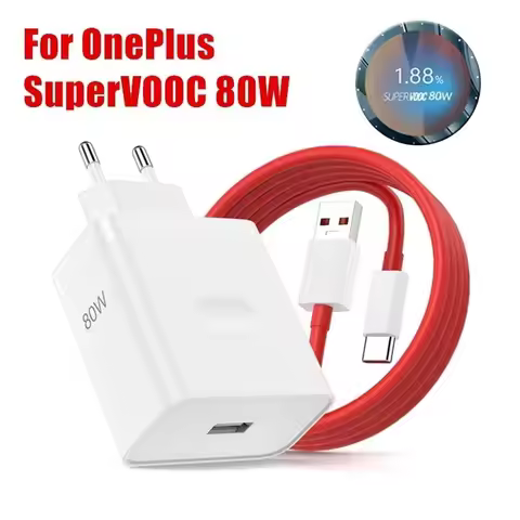 1m 2m 80W SuperVOOC EU Fast Wall Charger for OnePlus 8 9 10 11 12 13 Nord CE 2 3 Lite OPPO realme 10