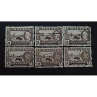 Setem Malaya Selangor 4 Cents 6 keping Used