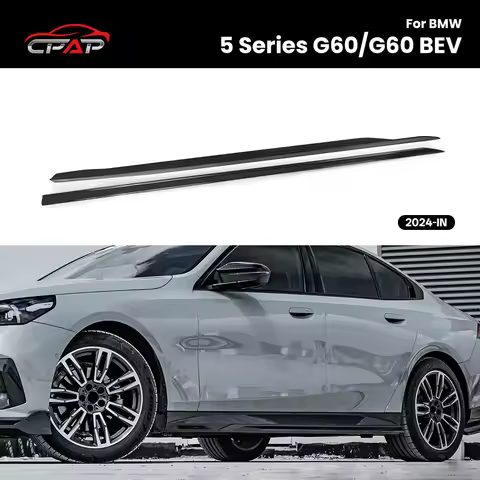 Real Dry Carbon Fiber Car Side Skirts Body Kit For BMW 5 Series G60/G60 BEV 2024-IN MP Style Car Acc