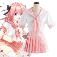 Game Fate/Apocrypha Astolfo JK Uniform Suit Sailor Suit Girl Top Pleated PLus Size Woman Party Hallo