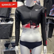 Baju Renang Atasan Renang Berlapis Zip Berlapis Zip Leher Bulat Lengan Panjang Wanita Speedo 8-11799