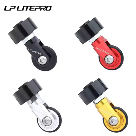 LITEPRO Folding Bike Roller Wheels – 43g Aluminium & Rubber For Dahon K3 / 412 / Brompton 28–32mm Bi