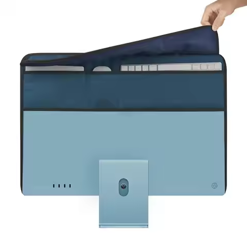Dust Cover Resilient Waterproof Anti-scratch Desktop Monitor Faux Leather Protective Cover for iMac 