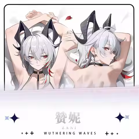 Game Anime Zani Wuthering Waves Douse-sided Long Dakimakura Double-sided Hugging Body Pillow Case Co