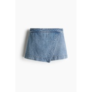 Hm ผู้หญิง เดนิม กระโปรง กางเกง ฤดูร้อนใหม่สไตล์ห่อสั้น กางเกงยีนส์ กระโปรง กางเกง ลำลองขาตรงเอวธรรม