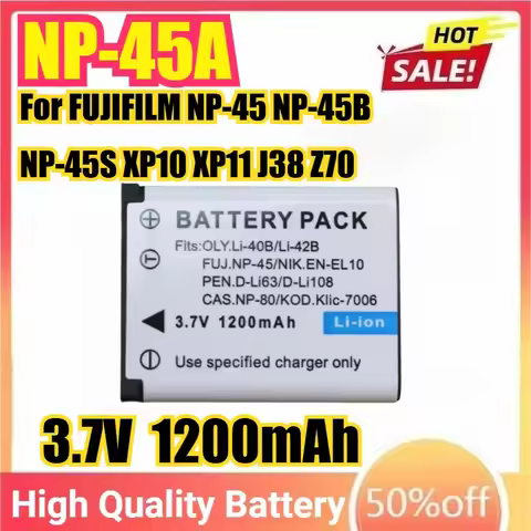 NP-45A NP45A Camera Batteries for Nikon Coolpix S200 S210 S500 S510 S520 S600 S700 S80 S3000 for Muj