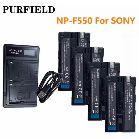 PURFIELD 2600mAh 7.2V NP-F550 NP-F570 Camera Battery For Sony NP-F330 NP-F530 NP-F570 NP-F730 NP-F75