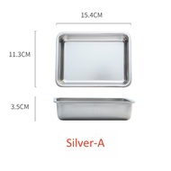 304 Stainless Steel Double Ear Rectangle Snack Plate Fried Chicken Plate Restaurant Creative Candy F