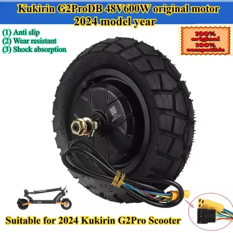 Original Rear Wheel Motor Assembly for Kukirin G2 Pro 2024 E-Scooter | 48V 600W Brushless Hub Motor 