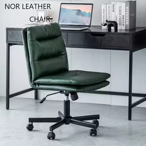 Italian Minimalist Leather Chair Height-Adjustable 360° Swivel Office Chair Comfortable Computer Cha