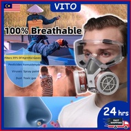 [Mask 100% Breathable] Gas Mask 6502-7 In 1 Dust Mask Respirator Mask Topeng Gas Beracun Mask n95 Ma