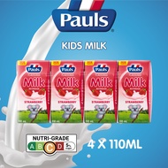 Pauls UHT Strawberry Kids Milk 110ml x 4s
