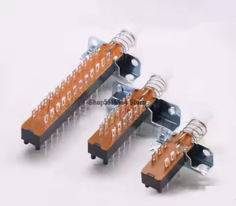 Push Button Switch 2pieces Interlock Piano Type 6/12/24 Pins 1 Row PBS-22H18A/42H18A/82H18