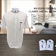 Baju Koko Muslim Al Wafa AWF Premium Lengan Pendek Warna Putih Polos