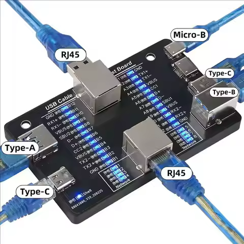 USB Cable Tester for Type-C Lightning Micro-B RJ45 USB2.0 USB3.0 Cable Testing Tool 24Pin Full Funct