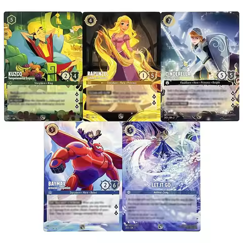 PROXY Lorcana Promo Cards 5 PCS Regular Cards BAYMAX RAPUNZEL KUZCO CINDRELLA LTE IT GO TCG Game Col