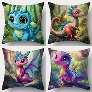 1PC/4PCS Forests And Dinosaurs,Printed Pillowcase,Sofa cushions45*45cm(excluding Pillow)