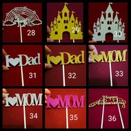 Part 3 topper glitter happy birthday i love dad i love mum happy anniversary castle pony