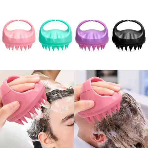 Silicone Scalp Massager - Deep Cleansing Shampoo Brush for Itchy Scalp & Professional Hair Care | Es