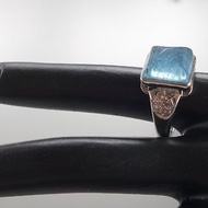 天然海藍寶戒指 大克拉 藍寶石 純淨海藍色 透亮晶透 閃耀折射
