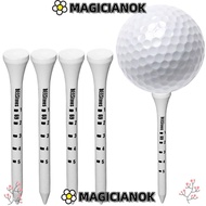 MAGICIANOK 100pcs White Striped Golf Tee, 69/83mm Wooden Golf Wood Tees, Golf Training Aids Digital 