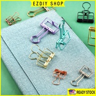 1pcs Optional Hollow Metal Storage Long Tail Clip Binder S/M/L Colorful Stationery School