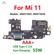 AAA+ For Xiaomi Mi 11 5G Dock Connector USB Charger Port Flex Cable Board Type C Microphone Board Fa