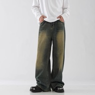 RUSH Seluar jeans lelaki black panjang premium denim Korean style baggy pants Seluar Jeans Lelaki bl