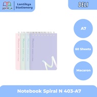 Deli Spiral Notebook A7 Macaron Notebook N 403-A7