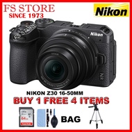NIKON ORIGINAL MALAYSIA Z30 KIT 16-50MM /NIKON Z30 KIT TWIN LENS (16-50MM + 50-250MM) MIRRORLESS CAM