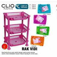 Vidi Clio Plastic 3-Tier Shelf 3-Tier Multipurpose Shelf/