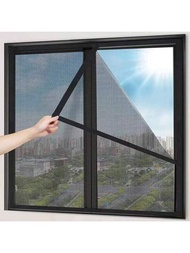 1入組自粘式簡易防蚊隱形紗窗不需打孔，加密型窗戶網