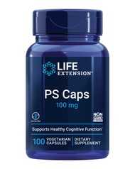 PS Caps, phosphatidylserine, for cognitive performance, gluten-free, non-GMO, vegetarian, 100 capsul