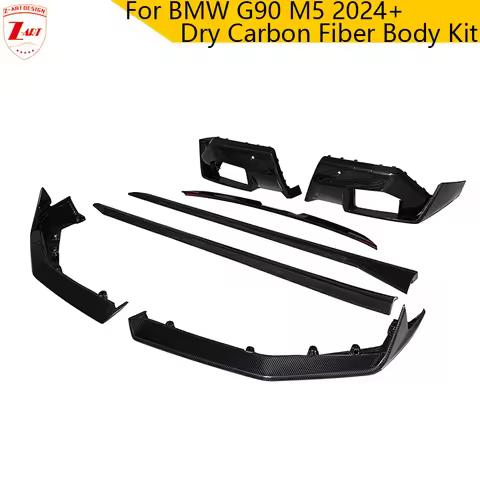 Z-ART G90 MP Dry Carbon Fiber Body Kit For BMW M5 G90 2024+ Prepreg Carbon Fiber Wind Spoiler Kit Fo
