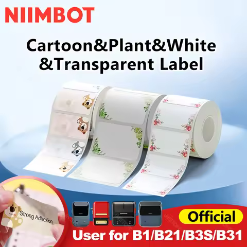 NIIMBOT B21 B1 Mini Portable Printer 1 Roll Waterproof Color Sticker Self-adhesive Cartoon Pattern T