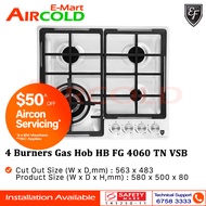 EF 4 Burners Built-In Hob HB FG 4060 TN VSB