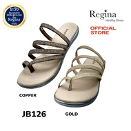 Regina รุ่น JB126 รองเท้าแตะแบบสวมนิ้ว สายกากเพชร สีทอง สีทองแดง