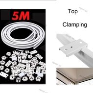 5M Top Clamping Bendable Curtain Track Rail Curtains Accessories Plastic Straight Window Rod Rail Modern Style  SG@1F
